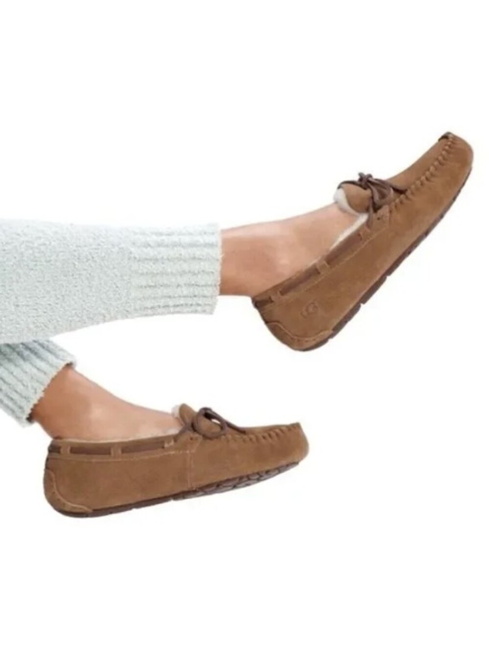 UGG Dakota Slippers Chestnut Brown Suede Shearling Lined Women's Size 8
